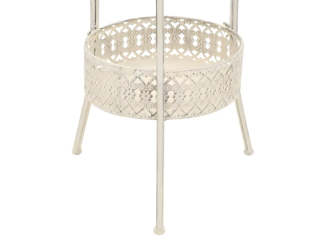 Table De Bistro Style Vintage Ronde Métal 40 X 70 Cm Blanc 7 Table De Bistro Style Vintage Ronde Métal 40 X 70 Cm Blanc – Image 5