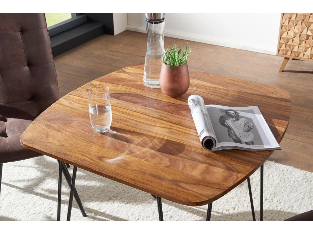 Table De Salle à Manger Table à Manger Avec Pieds En Métal Table En Bois Massif Table En Bois 7 Table De Salle à Manger Table à Manger Avec Pieds En Métal Table En Bois Massif Table En Bois – Image 5