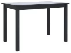 Table De Salle à Manger Noir 114x71x75 Cm Bois D'hévéa Massif -Magasin de meubles de restaurant table a manger 22566485