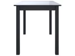 Table De Salle à Manger Noir 114x71x75 Cm Bois D'hévéa Massif -Magasin de meubles de restaurant table a manger 22566489