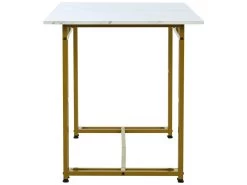 Table à Manger - Plateau Effet Marbre - Pieds Dorés En Métal- 120x70cm -Magasin de meubles de restaurant table a manger 22703877