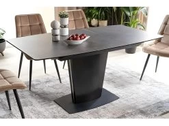 Table à Manger Extensible 120-160 X 85 X 76 Cm - Gris Foncé -Magasin de meubles de restaurant table a manger 22731463