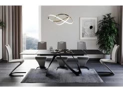 Table à Manger Design Extensible 160-240 X 90 X 76 Cm - Noir Mat -Magasin de meubles de restaurant table a manger 22731501