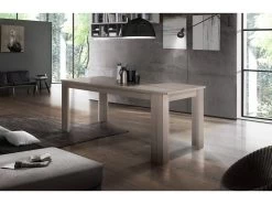 Table à Rallonge Dkofle, Console Extensible Jusqu'à 10 Places, Console Extensible 100% Made In Italy, 140/190x90h75 Cm, Orme Nacré -Magasin de meubles de restaurant table a manger 22859107