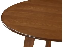 Table Ronde LISETTE - 4 Couverts - Hévéa Massif & MDF Verni - Coloris Noyer -Magasin de meubles de restaurant table a manger 258707