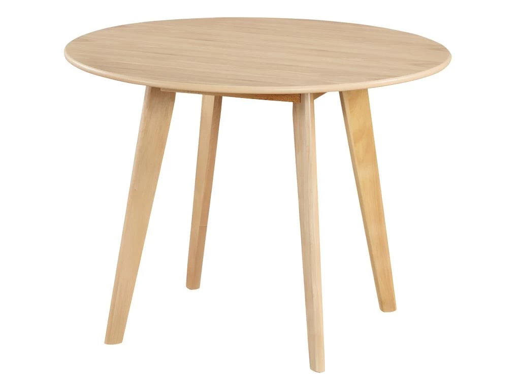 Table Ronde ODILE - 4 Couverts - Hévéa Massif Et MDF - Naturel 5 Table Ronde ODILE - 4 Couverts - Hévéa Massif Et MDF - Naturel – Image 3