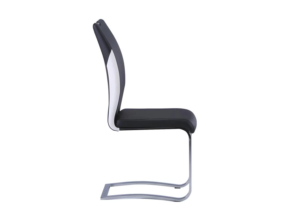 Ensemble Table + 4 Chaises - Coloris : Noir Et Blanc - WINCH 6 Ensemble Table + 4 Chaises - Coloris : Noir Et Blanc - WINCH – Image 4