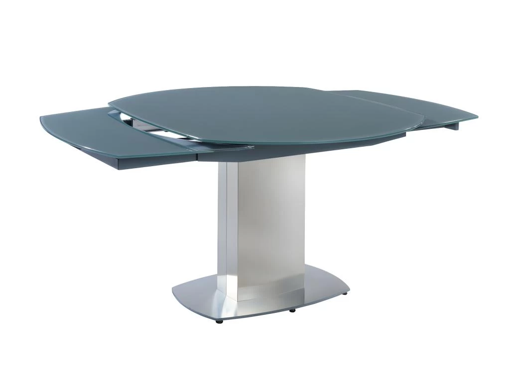 Table à Manger Extensible TALICIA - Verre Trempé & Métal - 6 à 8 Couverts - Coloris Gris 13 Table à Manger Extensible TALICIA - Verre Trempé & Métal - 6 à 8 Couverts - Coloris Gris – Image 11