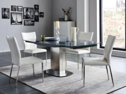 Table à Manger Extensible TALICIA - Verre Trempé & Métal - 6 à 8 Couverts - Coloris Gris 19 Table à Manger Extensible TALICIA - Verre Trempé & Métal - 6 à 8 Couverts - Coloris Gris -Magasin de meubles de restaurant table a manger 272303