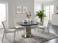 Table à Manger Extensible TALICIA - Verre Trempé & Métal - 6 à 8 Couverts - Coloris Gris 18 Table à Manger Extensible TALICIA - Verre Trempé & Métal - 6 à 8 Couverts - Coloris Gris -Magasin de meubles de restaurant table a manger 272311