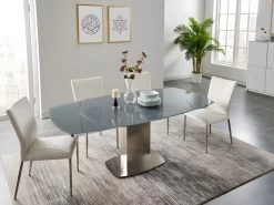 Table à Manger Extensible TALICIA - Verre Trempé & Métal - 6 à 8 Couverts - Coloris Gris 17 Table à Manger Extensible TALICIA - Verre Trempé & Métal - 6 à 8 Couverts - Coloris Gris -Magasin de meubles de restaurant table a manger 272313