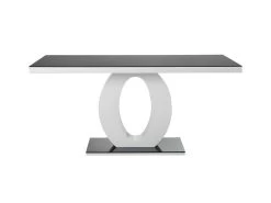 Table à Manger TWIST - 6 Couverts - MDF Laqué & Verre Trempé - Noir & Blanc -Magasin de meubles de restaurant table a manger 314679
