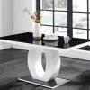 Table à Manger TWIST - 6 Couverts - MDF Laqué & Verre Trempé - Noir & Blanc 1 Table à Manger TWIST - 6 Couverts - MDF Laqué & Verre Trempé - Noir & Blanc -Magasin de meubles de restaurant table a manger 330039