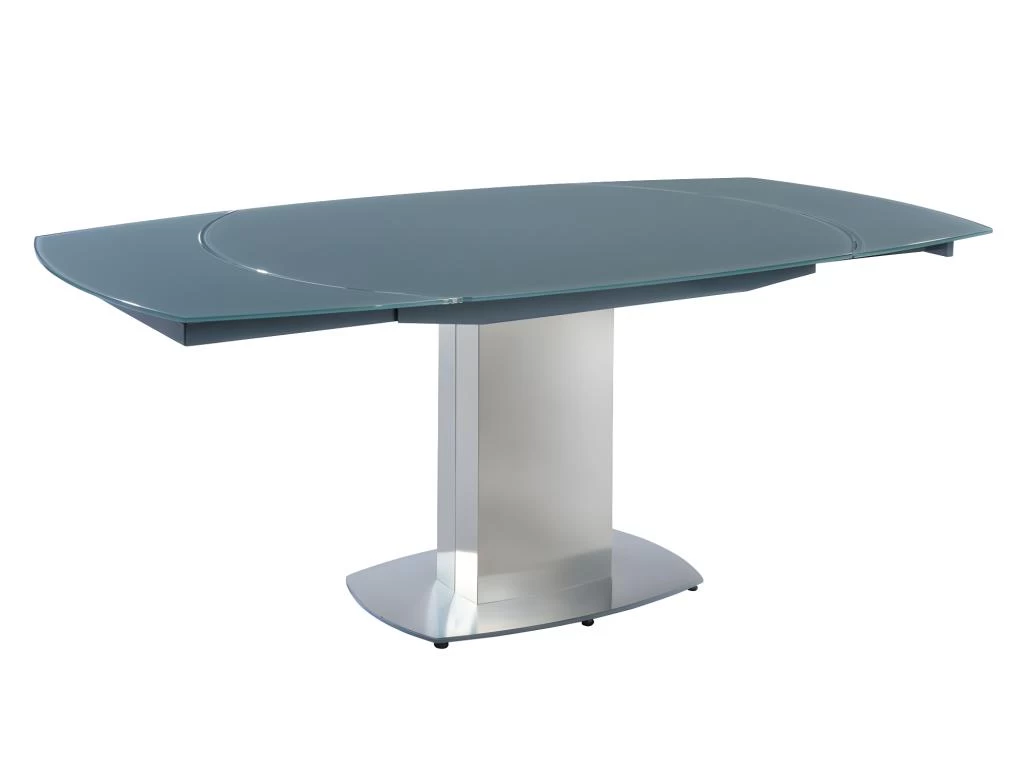 Table à Manger Extensible TALICIA - Verre Trempé & Métal - 6 à 8 Couverts - Coloris Gris 11 Table à Manger Extensible TALICIA - Verre Trempé & Métal - 6 à 8 Couverts - Coloris Gris – Image 9