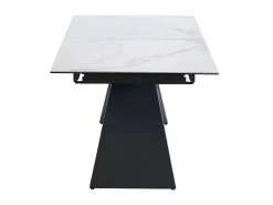 Table à Manger Extensible LIBSY - 6 à 8 Couverts - Céramique Et Métal - Blanc -Magasin de meubles de restaurant table a manger 443695