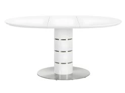 Table à Manger Extensible - 4 à 6 Couverts - MDF Et Métal Inoxydable - Blanc Laqué - CUSCO -Magasin de meubles de restaurant table a manger 493437
