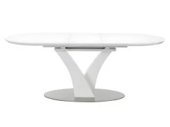 Table à Manger Extensible - 6 à 8 Couverts - MDF Et Métal Inoxydable - Blanc Laqué - TALARA 15 Table à Manger Extensible - 6 à 8 Couverts - MDF Et Métal Inoxydable - Blanc Laqué - TALARA -Magasin de meubles de restaurant table a manger 496773