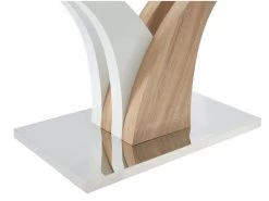 Table à Manger 6 Couverts En Verre Trempé Et MDF - Naturel Et Blanc - BARLATANA 13 Table à Manger 6 Couverts En Verre Trempé Et MDF - Naturel Et Blanc - BARLATANA -Magasin de meubles de restaurant table a manger 8754797