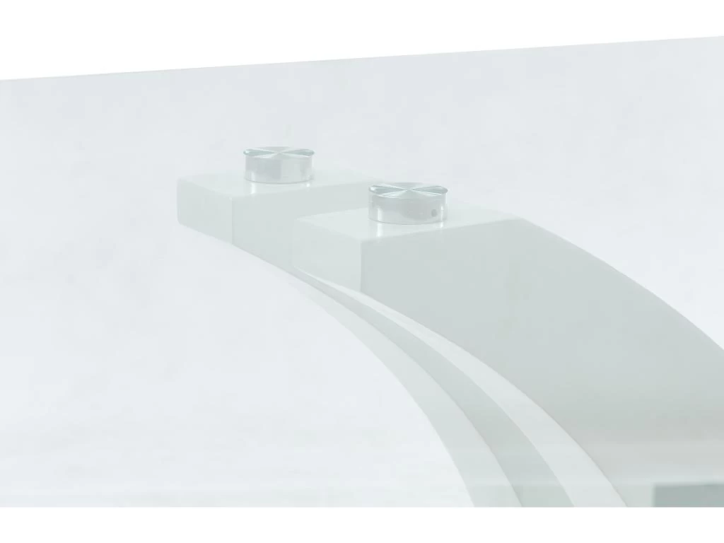 Table à Manger 6 Couverts En Verre Trempé Et MDF - Naturel Et Blanc - BARLATANA 9 Table à Manger 6 Couverts En Verre Trempé Et MDF - Naturel Et Blanc - BARLATANA – Image 7