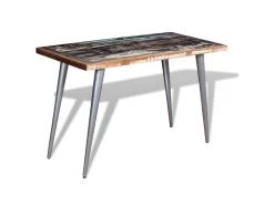 Table De Salon Salle à Manger Design Bois De Récupération 120 X 60 X 76 Cm 0902177 -Magasin de meubles de restaurant table a manger 8939885
