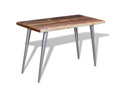 Table De Salon Salle à Manger Design Bois De Récupération 120 X 60 X 76 Cm 0902177 -Magasin de meubles de restaurant table a manger 8939887