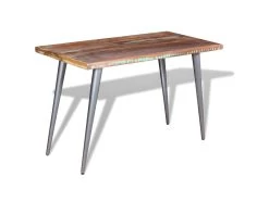 Table De Salon Salle à Manger Design Bois De Récupération 120 X 60 X 76 Cm 0902177 -Magasin de meubles de restaurant table a manger 8939889