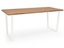 Table à Manger Gala Chêne Foncé Et Blanche 180cm