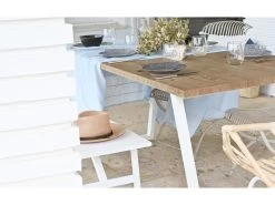 Table à Manger Gala Chêne Foncé Et Blanche 180cm -Magasin de meubles de restaurant table a manger 8940033