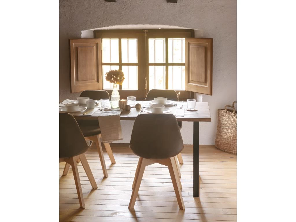 Table à Manger Zocco Chêne Foncé Et Noir 180x80cm 9 Table à Manger Zocco Chêne Foncé Et Noir 180x80cm – Image 7