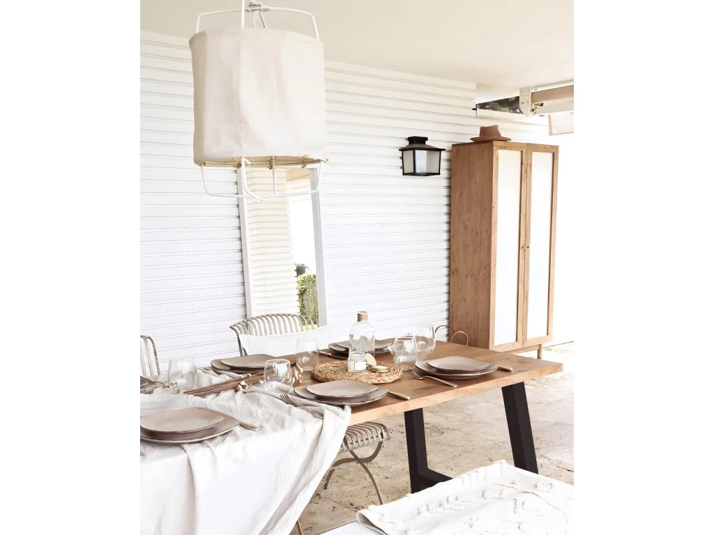 Table à Manger Nina Chêne Foncé Et Noir 180x80cm 4 Table à Manger Nina Chêne Foncé Et Noir 180x80cm – Image 2