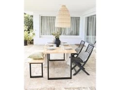 Table à Manger Zocco Naturelle Et Noir 180x80cm -Magasin de meubles de restaurant table a manger 8943273