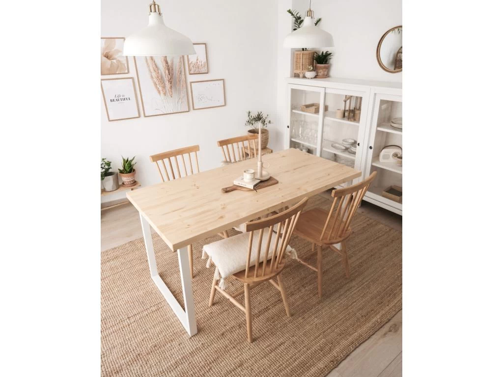 Table à Manger Zocco Naturelle Et Blanche 140x80cm 8 Table à Manger Zocco Naturelle Et Blanche 140x80cm – Image 6