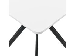 Table Salle à Manger Cuisine Pour 2 Personnes MDF Et Métal 60 Cm X 60 Cm Blanc 03_0004115 -Magasin de meubles de restaurant table a manger 8944673