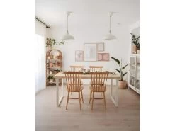 Table à Manger Zocco Naturelle Et Blanche 200x80cm -Magasin de meubles de restaurant table a manger 8944699