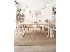 Table à Manger Zocco Naturelle Et Blanche 200x80cm -Magasin de meubles de restaurant table a manger 8944705