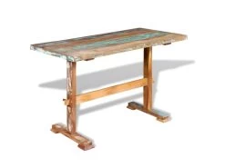 Table De Salon Salle à Manger Dîner Design Sur Pied Bois De Récupération Massif 120 Cm 0902272 -Magasin de meubles de restaurant table a manger 8944865