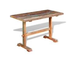 Table De Salon Salle à Manger Dîner Design Sur Pied Bois De Récupération Massif 120 Cm 0902272 -Magasin de meubles de restaurant table a manger 8944867