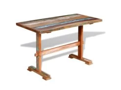 Table De Salon Salle à Manger Dîner Design Sur Pied Bois De Récupération Massif 120 Cm 0902272 -Magasin de meubles de restaurant table a manger 8944869