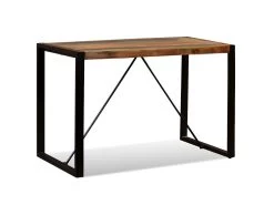 Table De Salon Salle à Manger Design Bois De Récupération Massif 120 Cm 0902181