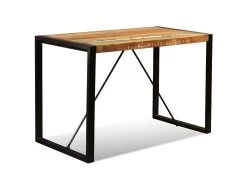 Table De Salon Salle à Manger Design Bois De Récupération Massif 120 Cm 0902181 -Magasin de meubles de restaurant table a manger 8944887