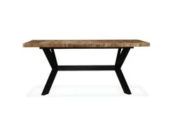 Table De Salon Salle à Manger Design Bois De Manguier Solide Et Acier 180 Cm 0902175 -Magasin de meubles de restaurant table a manger 8944997