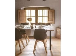 Table à Manger Zocco Chêne Foncé Et Noir 120x80cm -Magasin de meubles de restaurant table a manger 8945083