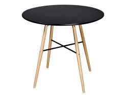 Table De Salon Salle à Manger Dîner Design Ronde Mdf Noir 0902241