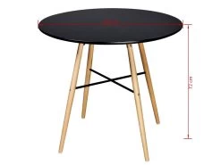 Table De Salon Salle à Manger Dîner Design Ronde Mdf Noir 0902241 7 Table De Salon Salle à Manger Dîner Design Ronde Mdf Noir 0902241 -Magasin de meubles de restaurant table a manger 8945089