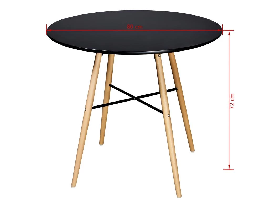 Table De Salon Salle à Manger Dîner Design Ronde Mdf Noir 0902241 5 Table De Salon Salle à Manger Dîner Design Ronde Mdf Noir 0902241 – Image 3