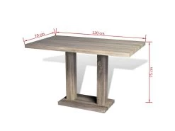 Table De Salon Salle à Manger Dîner Design Mdf Aspect De Chêne 0902238 -Magasin de meubles de restaurant table a manger 8945419