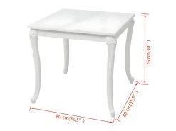 Table De Salon Salle à Manger Design 80 Cm Laquée Blanche 0902293 -Magasin de meubles de restaurant table a manger 8945987