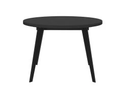Table Ronde Extensible 110/155 Cm Plateau Noir - Pieds Métal - VANESSA -Magasin de meubles de restaurant table a manger 9177559