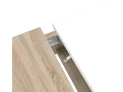 Table De Repas Extensible 160/206 Plateau Blanc Laqué Et Pieds Gris - ALEXIANE -Magasin de meubles de restaurant table a manger 9178751