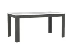 Table De Repas Extensible 160 à 206 Cm Bois Blanc Et Gris - CALVI